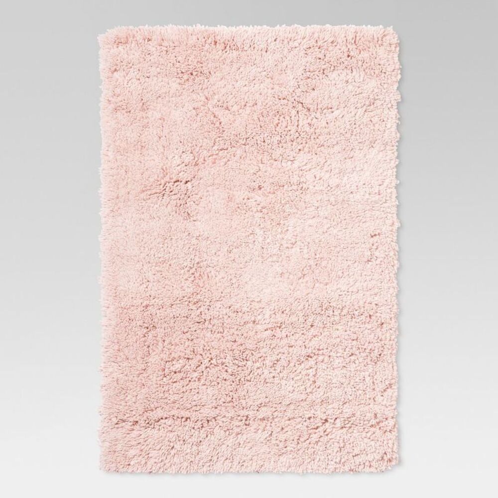2'6"x3'10" Washable Plush Shag Accent Rug Pink - Room Essentials